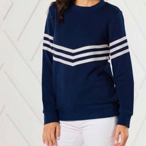 Inverted Stripe Sweatshirt Navy With White Stripes